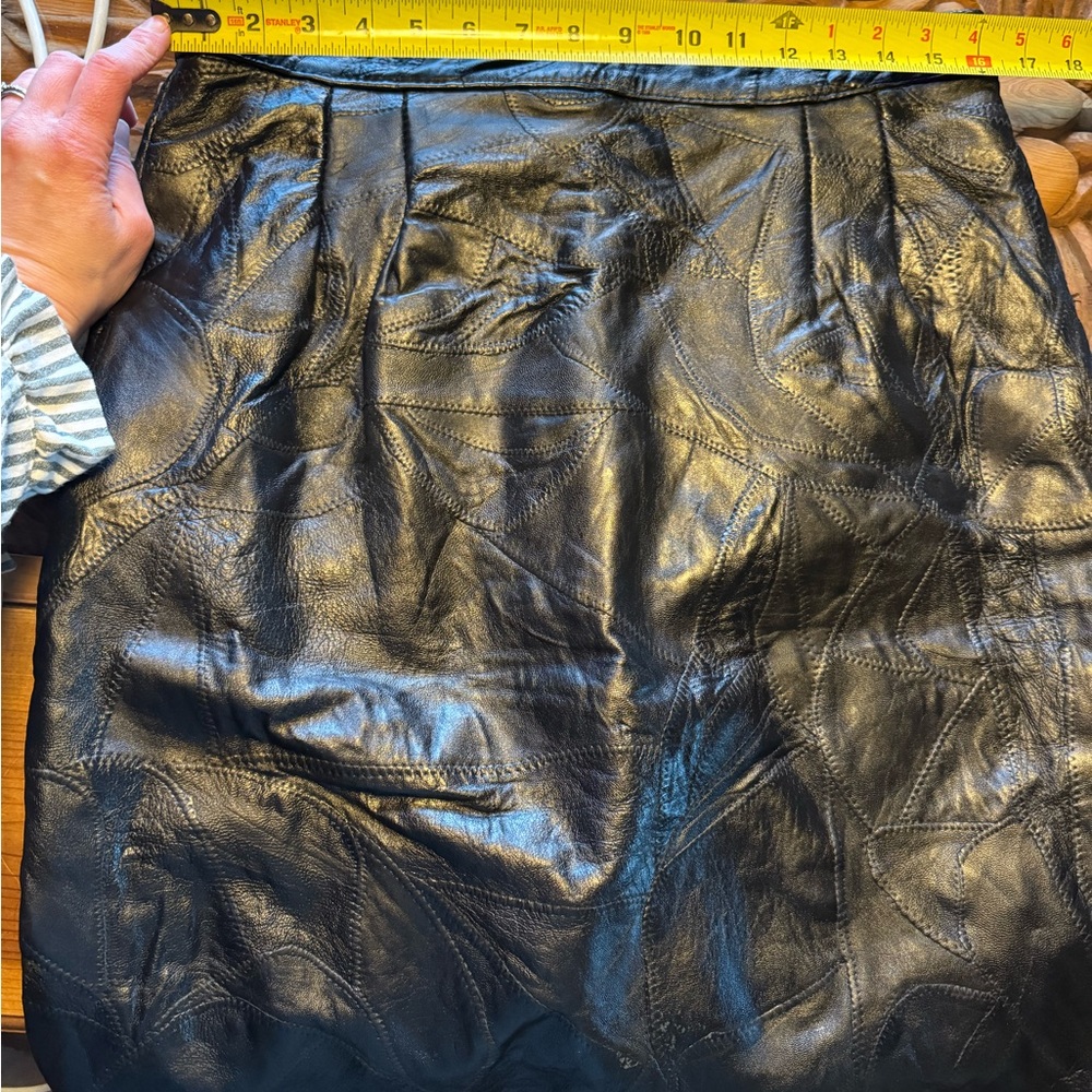 Leather Patchwork Skirt - image 7